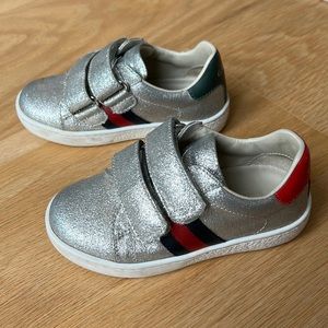 Silver Velcro Gucci Sneakers